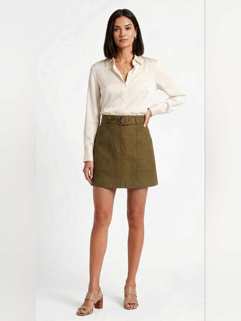 Banana Republic Olive Green Belted Cargo Skirt NWT Size 10